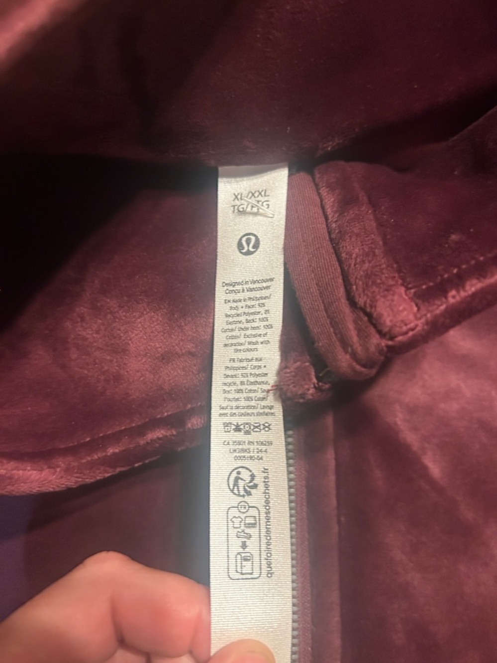 Lululemon Oversized Funnel-neck Half zip scuba velvet garnet red -XL/XXL NWOT - Picture 8 of 14